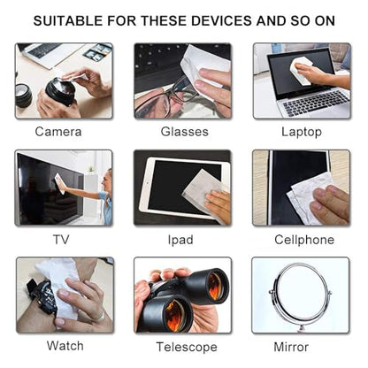 Pre-Moistened Lens Wipes ALIBEISS Screen Wipes for Glasses, Camera,Tablets, Smartphone, Screens and Other Delicate Surfaces,Pack of 100