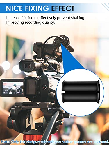 6 Pcs Microphone Shock Mount Rubber Spacer Tube Microphone Sleeve Washer Compatible with Sony Camcorder Rode NTG, Sennheiser MKH Shotgun Mic FX3,FS7,FX6,FX8,FX9,NX80,FS5