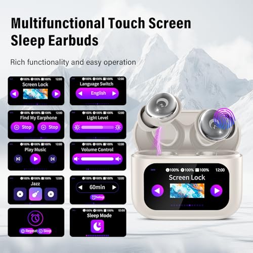 VEKJ Sleep Headphones Small Design for Side Sleepers, Clear Call Sleep Earbuds,Waterproof Earphones 2026 Off White