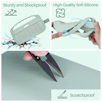 Lebakort Storage Case Kits Compatible with Bose SoundLink Flex 2nd Gen/Bose SoundLink Flex Portable Speaker (Alpine Sage Silicone Cover + Hard Case) - color: Alpine Sage Silicone Cover + Hard Case