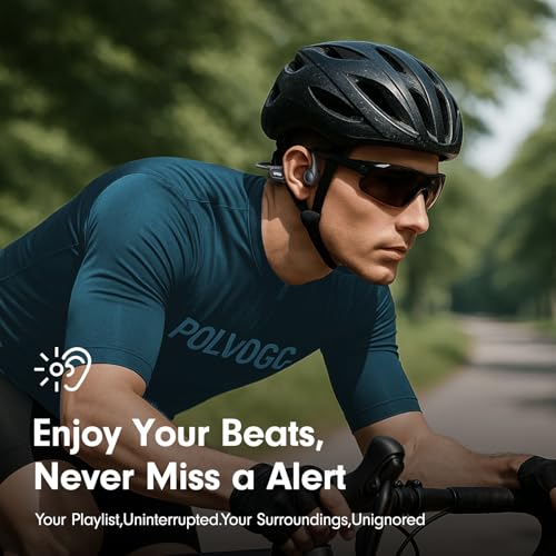 Bone Conduction Headphones, Open Ear Headphones Bluetooth 5.4 with Mic, 8H Playtime,Bone Conduction Earbuds IP56 Waterproof for Cycling, Hiking,Workout