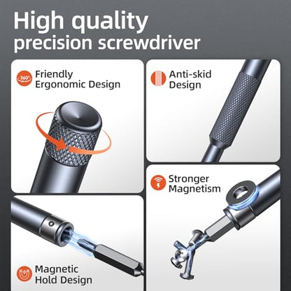 JOREST 52-IN-1 Precision Screwdriver Set, Mini Repair Tool Kit with Torx for Macbook, Computer, Laptop, iPhone, PS5, Xbox, Switch, Glasses, Watch, Ring Doorbell, Electronic, Small Gift Gadget for Men - style: 50-in-1 CRV