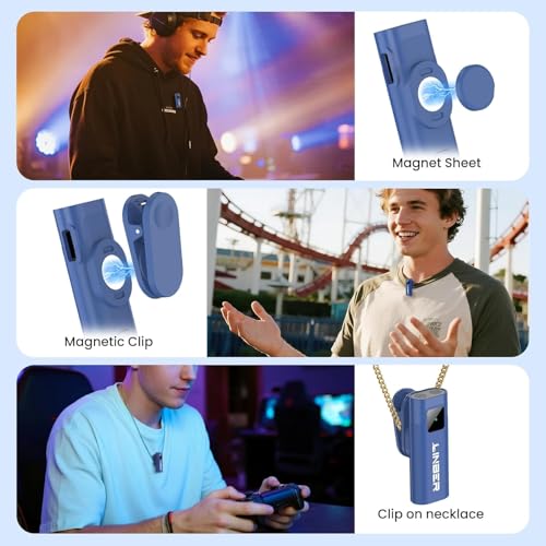 Wireless Lavalier Microphone for iPhone, Noise Cancelling - color: Blue, style: A2 (1TX+1RX)