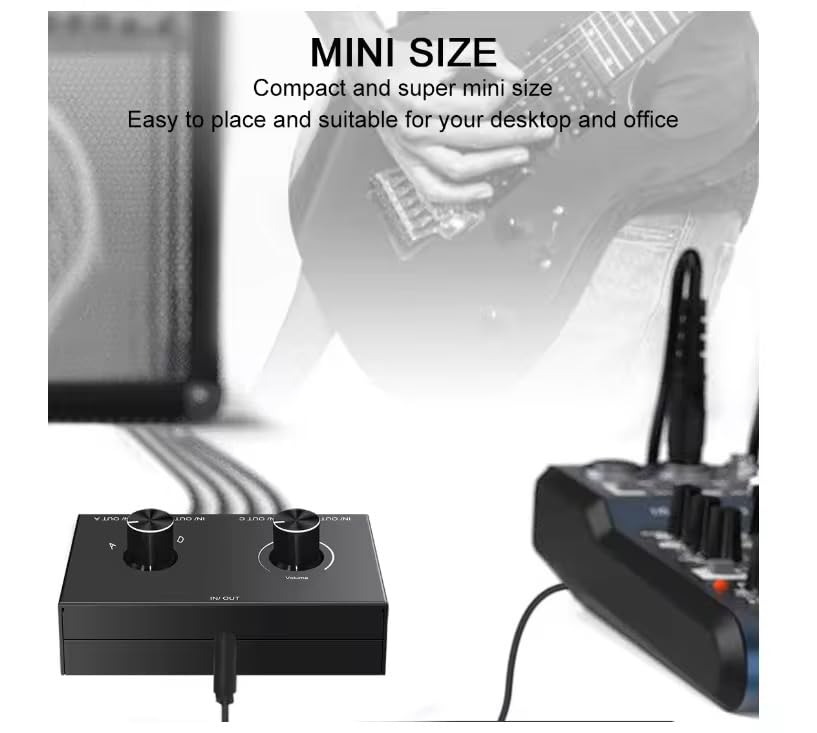 3.5mm Audio Switch 4-in 1-out/1-in 4-Out Bidirectional Stereo Switch 4 Way Switch Selector Splitter Box Headphone Amplifier