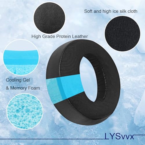 PS5 Ear Pads - Replacement Cooling Gel Earpads for Sony PlayStation 5 Pulse 3D PS5 Headphones Black