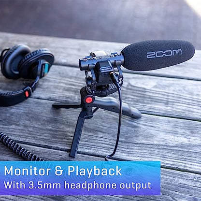 Zoom M3 MicTrak On-Camera Shotgun Recorder for Filmmakers | Clip-Free Audio with 32-Bit Float, Stereo and Mono Capture, Shockmount Included, USB Microphone Mode, Battery Powered
