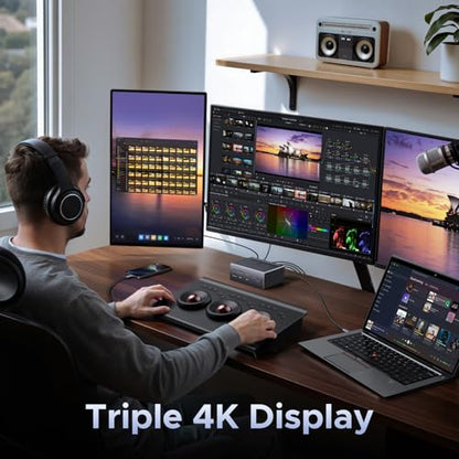 UGREEN USB C Docking Station Triple Monitor, 2xDP+HDMI, Only for Win Host | 14-in-1, Single 8K DP/ 4K HDMI, 100W PD, Gigabit Ethernet, SD/TF 3.0, 3.5mm Audio, 140W Power Adapter, Revodok Pro 314 - style: 2DP+HDMI