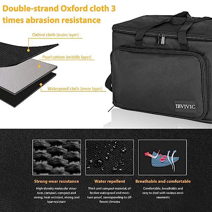 IBVIVIC 15 Slots Wireless System Microphone Case Bag, Mics Bag with Foam | Mic Storage Bag for Singing, Karaoke, Party Sound Equipment Carrying Case - size: 15 Slots