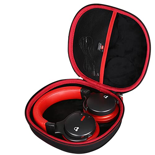 FBLFOBELI Hard Headphone Storage Case for Silensys E7 / PurelySound E7 / MOVSSOU E7 / COWIN E7 / Tapela E7 / Audonia E7 Active Noise Cancelling Bluetooth Headphones (Case Only) (Red) - color: Red