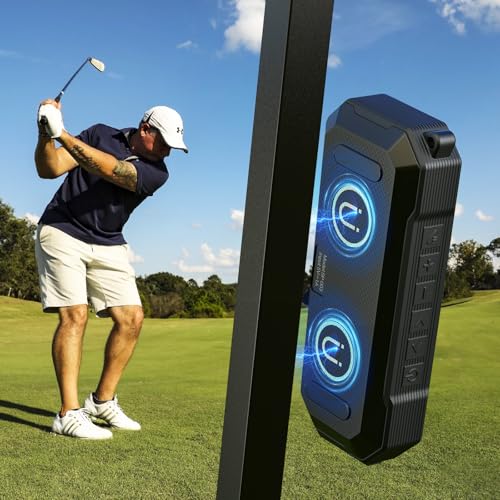 Magnetic Golf Cart Bluetooth Speaker, Portable Jobsite Speakers, Black | Hands-Free Calls, 30H Battery Stereo Sound, IPX6 Waterproof, TWS, for Golfing, Camping, Outdoor - color: Black