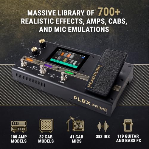 HeadRush Flex Prime Electric Guitar Multi-Effects Pedal | Multi-Effects Processor with Amp Cloner, Looper, Auto-Tune, Wi-Fi, Bluetooth, Touchscreen, Drum Machine, Neural Amp Modeler - style: Flex Prime
