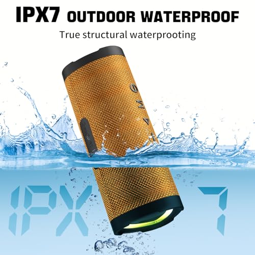 Vanzon Bluetooth Speakers V40 Portable Wireless Speaker V5.0 with 24W Loud Stereo Sound, TWS, 24H Playtime & IPX7 Waterproof, Suitable for Travel, Home&Outdoors(Yellow,Hij - color: Yellow