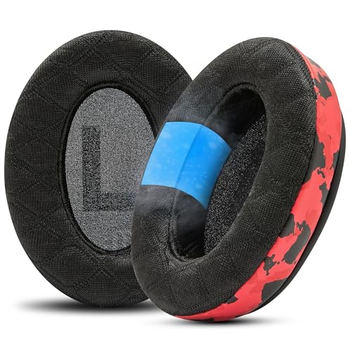 WC Freeze V2 Cloud - Angled Cooling Gel Earpads Compatible with HyperX Cloud Series by Wicked Cushions | Angled Pads for Extreme Comfort, New Freeze V2 Cooling Fabric, Extra Thick | Red Camo - color: Red Camo