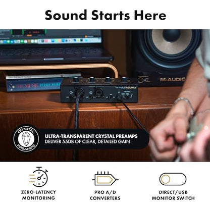 M-AUDIO Keystation Mini 32 MK3 MIDI Controller Bundle with M-Track Duo HD Audio Interface Pack for Studio Recording, Music Production, Podcasting, Streaming