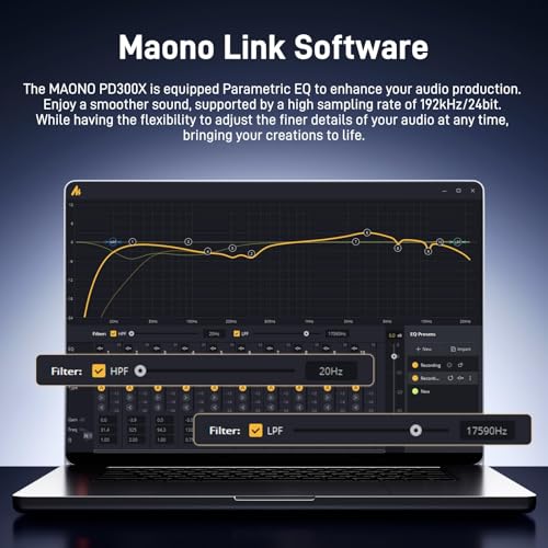 MAONO USB XLR Dynamic Microphone Studio Headphone Bundle,for Studio Recording Streaming Content Creation(PD00XT+MH601+XLR-180)