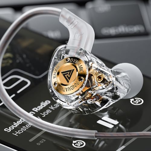 in-The-Ear-Headphones Wired Gaming Earbuds, in Ear Monitors with Deep Bass Sound, HiFi Wired Earphones 10mm Dynamic Driver IEM for Music, Gaming, Smartphone, Laptop, PC, Video Calls - color: Colorful