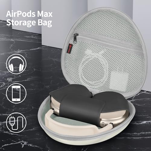 Fintie Hard Case for AirPods Max 2 (2026) and AirPods Max 1 (2024/2020) | Travel Carrying Storage Bag, Shockproof, Protective, Auto Wake/Sleep, Starlight - color: Starlight