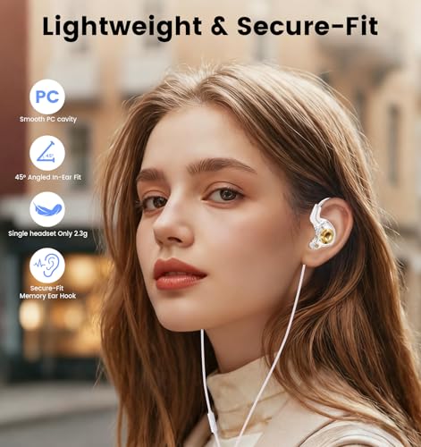 Wired Gaming Headphones IEM Earphones with 1DD，QKZ Ak6 SRS in Ear Monitor, HiFi Earbuds, Crystal Clear Hi-Res Sound with Microphone&New 11mm Dynamic Driver for Gaming,Video Musicians, Singers - color: White