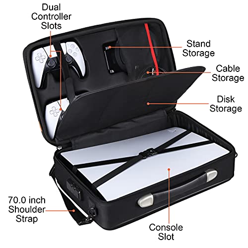 Mchoi PS5 Carrying Case-Customized Hard Shell Travel Bag with Password Lock for Playstation 5 Console, Controller, Games, Gaming Headset & Accessories, Case Only