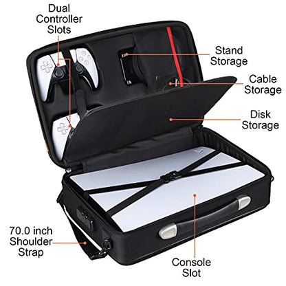 Mchoi PS5 Carrying Case-Customized Hard Shell Travel Bag with Password Lock for Playstation 5 Console, Controller, Games, Gaming Headset & Accessories, Case Only