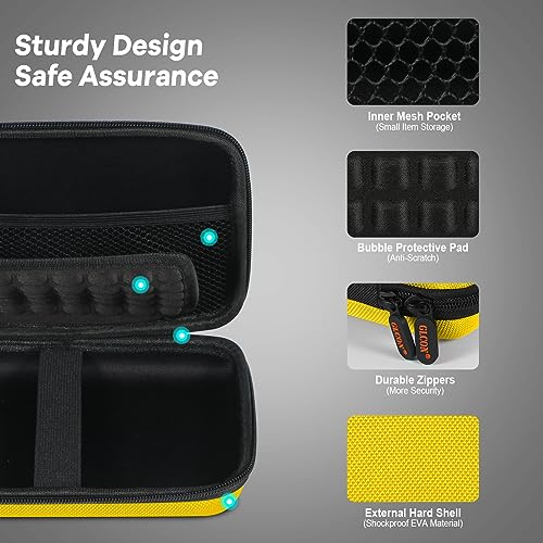 Bright Yellow Hard Shell Electronic Organizer Carrying Case,Large Storage - color: Bright Yellow