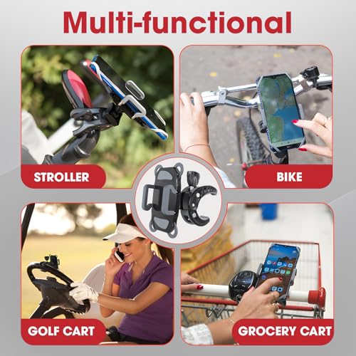 Crescendo CR-30 SlimClip Mic Stand Phone Holder, iPhone Clamp Mount, Pole Phone Mount, Microphone, Music or Drum Stand, Mic/Phone Clip - for iPhone, Samsung Galaxy, Pixel, Any Smartphone (Grey) - color: Grey