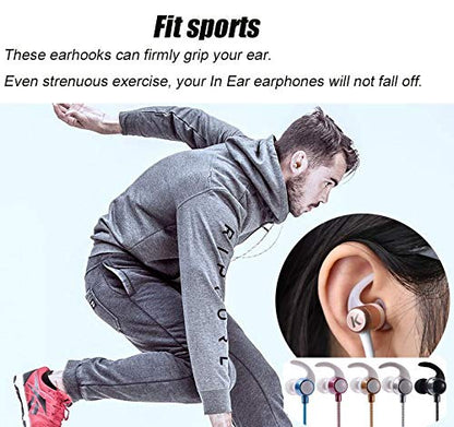 Silicone Replacement Earbuds Tips & Sports Earhook Earbuds Accessories | 3 Pairs L/M/S, Ear Fins & Stabilizers, Anti-Slip, Secure Fit, Noise Isolating, Universal for In-Ear Earphones