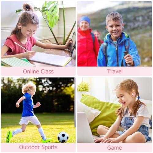 iDIGMALL Kids Wireless Earbuds, Open Ear Clip On Headphones for Teen, Pink | 85dB Volume Limit, 20 Hours Charging Case, Bluetooth 5.4, Built-in Mic, For Teens Child Girls Boys Home School Travel Sports - color: Pink