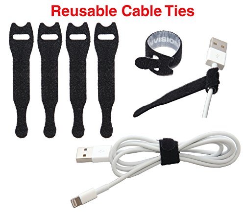 Desktop Cable Organizer, Weighted, Eco-Friendly Silicone, No Bad Smell, Bundled with 4 Reusable Cable Ties (Black) - color: Black, Small