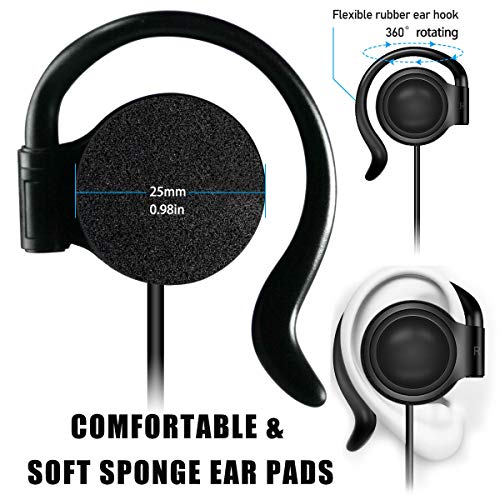 EXMAX 3.5mm Single Left Side Earphone Earbud Over Ear Headphone for EXD-101 ATG-100T EX-200N EX-100 Wireless Tour Guide Receiver Touring Groups Audience Radio Podcast Laptop MP3 (Left Side) - style: Left