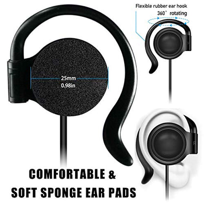 EXMAX 3.5mm Single Left Side Earphone Earbud Over Ear Headphone for EXD-101 ATG-100T EX-200N EX-100 Wireless Tour Guide Receiver Touring Groups Audience Radio Podcast Laptop MP3 (Left Side) - style: Left
