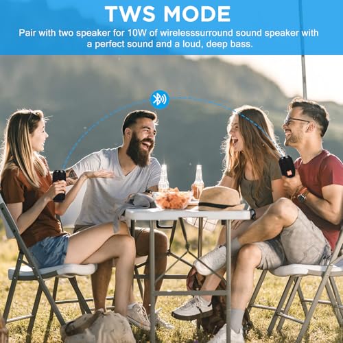 Bluetooth Speaker Wireless Portable Speaker, Mini Speaker Powerful Crystal Clear Sound Ipx4 Waterproof Bluetooth 5.0 TWS Paring Aux & Tf-Card Input for Home Party Beach Outdoor