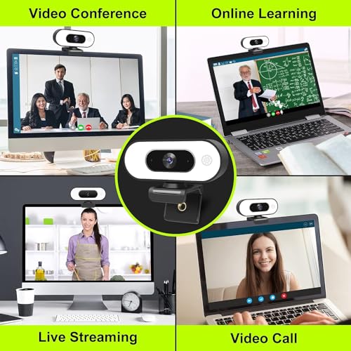ToLuLu 1080P Full HD Webcam with Ring Light Microphone Streaming Web Camera | for PC Mac Laptop Desktop, USB Computer Webcam with Privacy Cover and Tripod for Zoom Meeting Skype Teams Twitch - style: Webcam with Light & Cover & Tripod