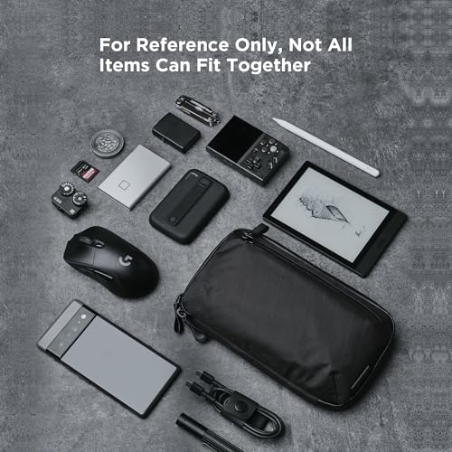 ALPAKA Elements Tech Case 미니 테크 파우치 1.5L 케이블 백 블랙 X-Pac VX42 | 내후성 원단, YKK 아쿠아가드 지퍼, 탈착식 어깨끈, 전자 제품 및 액세서리, 일상 업무 여행에 이상적 - color: 블랙-1.5L-X-Pac VX42
