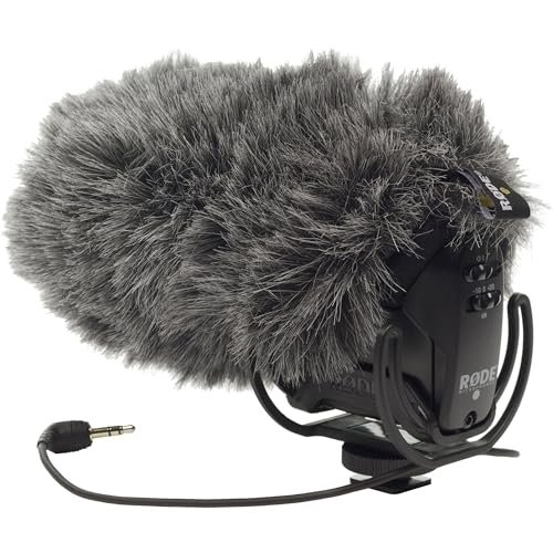 Rode VideoMic Pro+ On-Camera Shotgun Microphone Bundle with DeadCat VMP+ Artificial Fur Wind Shield — Safety Channel Supercardioid Camera-Mount Mic for Filmmaking, Vlogging, Documentary, Weddings