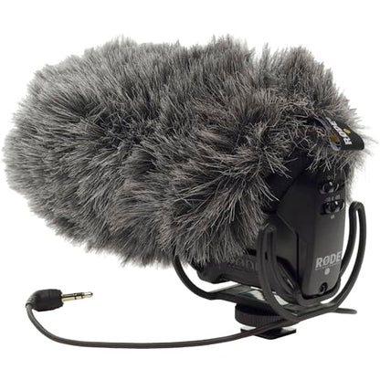 Rode VideoMic Pro+ On-Camera Shotgun Microphone Bundle with DeadCat VMP+ Artificial Fur Wind Shield — Safety Channel Supercardioid Camera-Mount Mic for Filmmaking, Vlogging, Documentary, Weddings