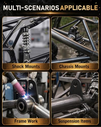 12 Pack Weld On Shock Mount Chassis Tabs | Fits 1.5" Round Tube, 1/2" Hole, 2-1/2" Tall , Weldable for Off-Road Fabrication