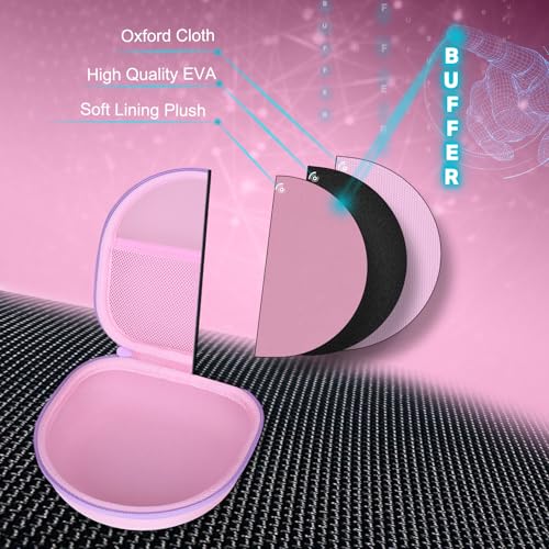Headphone Headset Case for JLab JBuds Lux ANC/Beats/JBL/TOZO/BERIBES/Picun/KVIDIO Noise Cancelling Over-Ear Foldable Headphone, Pink+Green Edge - color: Pink+Green Edge