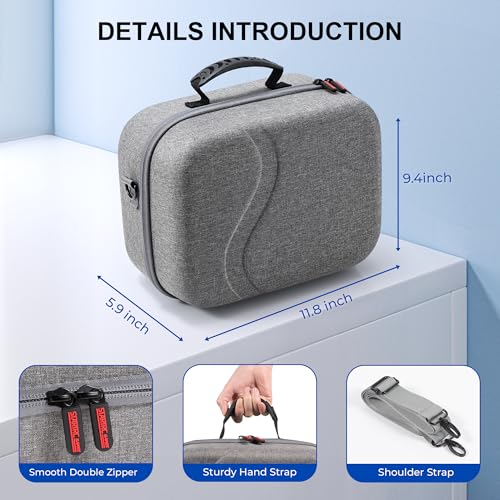 STARTRC GAMES Carrying Case for Meta Quest 3, Large Travel Case Compatible with BOBOVR S3 Pro/KIWI Design Battery Head Strap and Other Accessories, Hard Shell Travel Bag for Oculus Quest 3 - color: 회색.