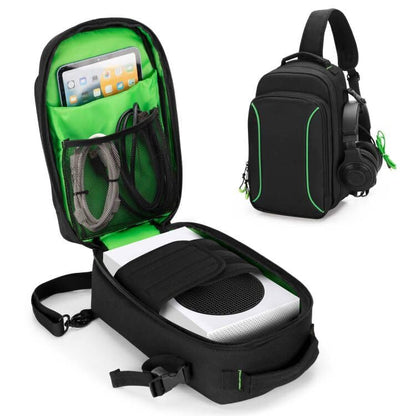 PGmoon Sling Carrying Case Compatible with Xbox Series S Game Console | Storage Travel Bag for Wireless Controllers and More Accessories (Patent Design)