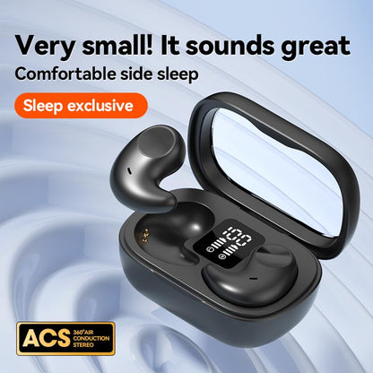 Piluyaa Sleep Earbuds Bluetooth in Ear Light-Weight Headphones, Mini Invisible Earplugs Small Design for Side Sleepers, 58H Playtime with Charging Case, Clear Calls& Noise Block-Black - color: BLACK