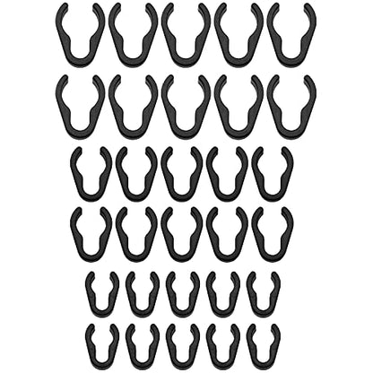 TAODAN 30PCS Durable and Flexible ABS Plastic Clips Mic Cable Clips Universal Microphone Boompole Cable Clip Set Speech Microphone Holder Clip(15, 20, 25mm, each 10 pieces)