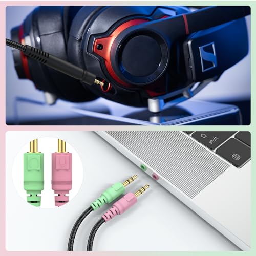 GSP 600 Cable for Sennheiser GAME ONE, GAME ZERO, PC 373D, GSP 670, GSP 500 | for GSP 350 Gaming Headset, PC, PS4, 6.6ft