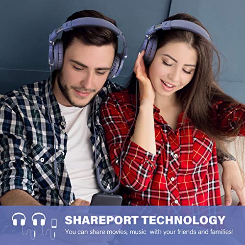 OneOdio Wired Over Ear Headphones Studio Monitor & Mixing DJ Stereo Headsets with 50mm Neodymium Drivers and 1/4 to 3.5mm Jack for AMP Computer Recording Podcast Keyboard Guitar Laptop - Light Blue | headphone with 50mm drivers, dual 3.5mm and 6.35mm jack