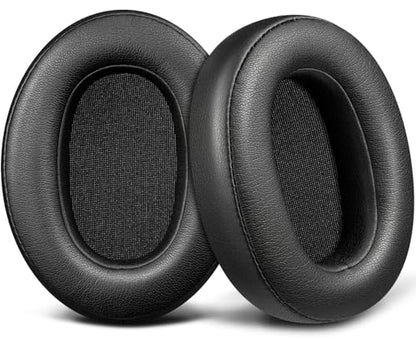 SOULWIT Replacement Earpads for KVIDIO WH201A Bluetooth Over Ear Headphones, Ear Pads Cushions with Soft Protein Leather, High Density Foam - Black