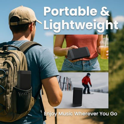 OontZ Angle 3 Gen 4 Portable Bluetooth Speaker, 12W, 24-Hour Playtime | Compact 12W Bluetooth speaker with clear sound, 24-hour playtime, 100-ft range, IPX5 waterproof, AUX Input. - color: Black
