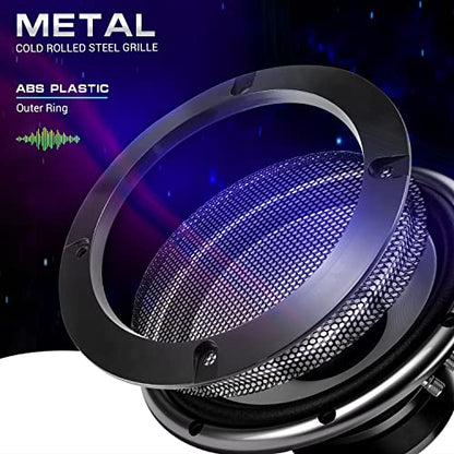 Facmogu 2PCS 6.5in Audio Speaker Mesh Cover, Speaker Protective Grille with Black Wire Mesh & Metal Glossy, Steel Mesh Speaker Cover with 8PCS Screws for Loudspeaker Mounting - color: Black, size: 6.5 Inch
