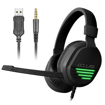 Gaming Headset for PC/PS4/Switch/Laptop/Mobile Phone,Computer-Wired Headphones with Noise Canceling Mic,PS5 Headset for Xbox One(Adapter not Included) USB LED Light -CLS500-BLACK