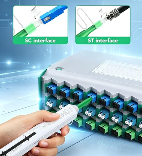 Fiber Optic Pen Cleaner for SC/ST/FC, 2.5mm UPC/APC Ferrule Cleaner,One-Push Fiber Optic Cleaning Tool with Extendable Probe (2.38” to 3.63”), 800+ Cleans per Unit, Anti-Static - 10 Pack - size: 2.5mm