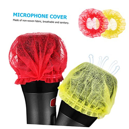 Totority 100pcs Non-woven Microphone Covers Disposable Mic Shield Windscreen Protection for Ktv